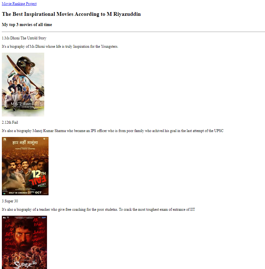 Movie Ranking Project Preview